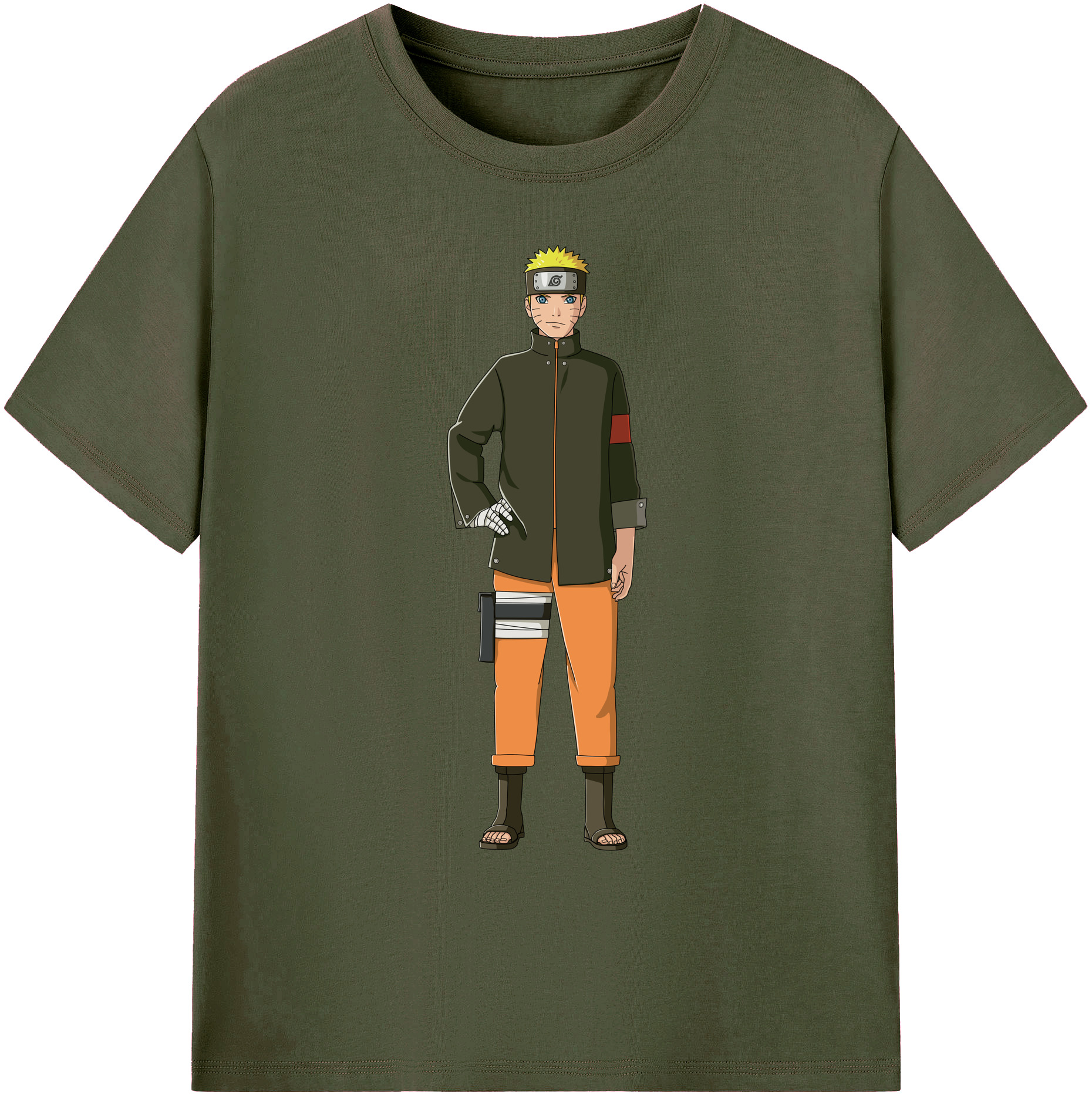 （画像用） NARUTO -ナルト- うずまき ナルト Uzumaki Naruto 綿100％ メンズ半袖Tシャツ｜肌触りやわらか＆通気性